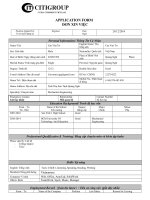 Đơn xin việc bằng tiếng anh