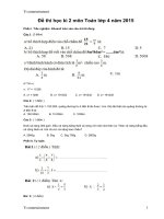 Bộ đề thi toán và tiếng việt cho học sinh lớp 2 có đáp án