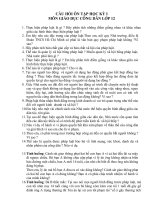 CÂU HỎI ÔN TẬP HỌC KỲ I