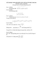 Đề và đáp án thi HSG trường môn Toán 10