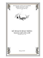 Kế hoạch hoạt động ngoài giờ lên lớp năm 2010 - 2011