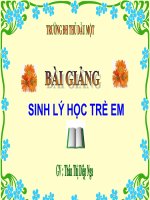 Bài giảng Sinh lý học trẻ em Chương 4 - GV. Thân Thị Diệp Nga