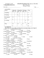 Ma trận + đề thi HK II và đáp án môn Anh 7 - Đề số 2