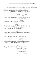 MỘT SỐ DẠNG TOÁN TÍNH NHANH SỐ TỰ NHIÊN THƯỜNG GẶP