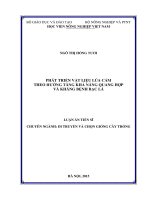 Phát triển vật liệu lúa cẩm theo hướng tăng khả năng quang hợp và kháng bệnh bạc lá