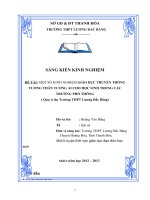 MỘT SỐ KINH NGHIỆM GIÁO DỤC TRUYỀN THỐNG TƯƠNG THÂN TƯƠNG ÁI CHO HỌC SINH TRONG CÁC TRƯỜNG PHỔ THÔNG