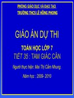 TIẾT 35: TAM GIÁC CÂN