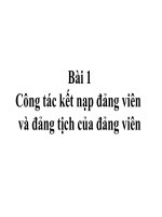 Bài giảng bài 1   công tác kết nạp đảng và đảng tịch của đảng viên