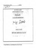 Bài tập mẫu có đáp án môn định giá