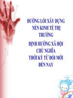 ĐƯỜNG LỐI XÂY DỰNG NỀN KINH TẾ THỊ TRƯỜNG ĐỊNH HƯỚNG XÃ HỘI CHỦ NGHĨA THỜI KỲ TỪ ĐỔI MỚI ĐẾN NAY