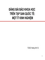 Bài giảng đăng bài báo khoa học trên tập san quốc tế : một ít kinh nghiệm