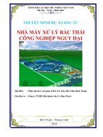 thuyết minh dự án đầu tư nhà máy xử lý rác thải công nghiệp nguy hại
