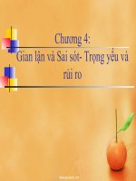 Bài giảng lý thuyết kiểm toán   chương 4:  gian lận và sai sót   trọng yếu và rủi ro