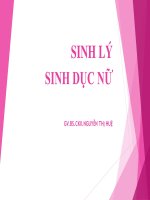 Bài giảng sinh lý sinh dục nữ    GV BS CKII nguyễn thị huệ