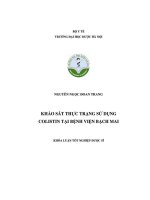 Khảo sát thực trạng sử dụng colistin tại bệnh viện bạchmai
