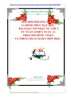 ĐỔI MỚI PHƯƠNG PHÁP  VÀ HÌNH THỨC DẠY HỌC    BÀI SOẠN ÂM NHẠC TỪ LỚP 3  TỪ TUẦN 19 ĐẾN TUẦN  21 THEO MÔ HÌNH  VINEN  VÀ THEO CHUẨN KTKN MÔN HỌC.