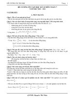 Đề cương ôn thi HKII Toán 7