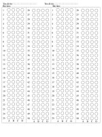 Mẫu làm các môn trắc nghiêm đại học cao đăng