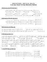 CÁC BÀI TOÁN VỀ HỆ PHƯƠNG TRÌNH