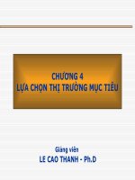 Bài giảng Quản trị Marketing Chương 4 - Lê Cao Thanh