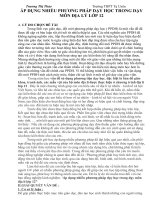 ÁP DỤNG NHIỀU PHƯƠNG PHÁP DẠY HỌC TRONG DẠY MÔN ĐỊA LÝ LỚP 12