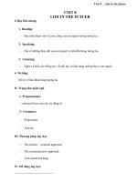 Giáo án anh văn- Unit 8. Life in The Futuer