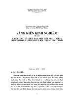 Sáng kiến kinh nghiệm đề tàI  cách thức tổ chức dạy một tiết ngoại khoá môn giáo dục công dân ở bậc trung học cơ sở