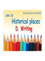 Bài giảng anh văn 10- Unit 16. Historical places