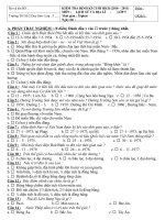 Đề Kiểm Tra Lịch Sử và Địa Lí HKII - có Đáp án