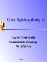 Bài giảng kế toán Ngân hàng thương mại