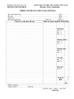 Phiếu đánh giá, xếp loại tiết dạy