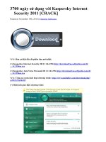 3700 ngày sử dụng với Kaspersky Internet Security 2011