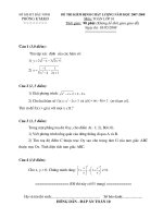 Đề thi HK II tỉnh Bắc Ninh và đáp án