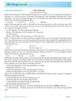 Đề thi thử sinh học lần 1   2015 megabook có đáp án chi tiết