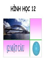 Bài giảng hình học 12- Mặt cầu
