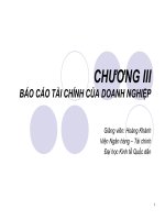 SLIDE tài chính doanh nghiệp chương 3I báo cáo tài chính của doanh nghiệp