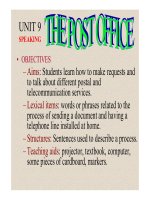 Bài giảng tiếng anh 11- Unit 9. The Post Office