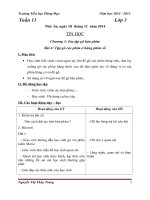 Giáo án Tin học lớp 3, 4, 5_Năm học 2014 - 2015_Tuần 13