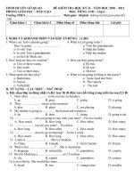 De thi TA 6 - HKII - 2011