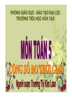 Bài giảng môn toán 5- Cộng số đo thời gian
