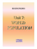 Bài giảng tiếng anh 11- Unit 7. World Population( Listening)
