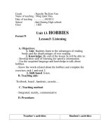 Unit 13: Hobbies. lesson 3: listening