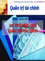 Vai trò và mục tiêu của quản trị tài chính