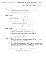 Đề + Đáp án HSG Toán 9
