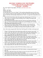 CÂU HỎI TRẮC NGHIỆM CUỘC THI TÌM HIỂU-