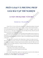 PHÂN LOẠI VÀ PHƯƠNG PHÁP GIẢI BÀI TẬP THÍ NGHIỆM