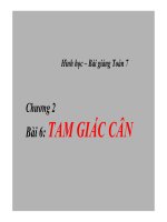 Bài giảng hình học 7- Tam giác cân