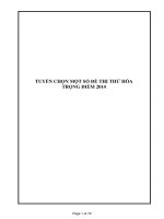 TUYỂN CHỌN MỘT SỐ ĐỀ THI THỬ HÓA  TRỌNG ĐIỂM 2014