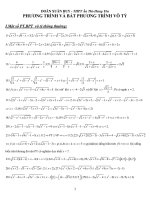 CÁC BÀI TOÁN VỀ PHƯƠNG TRÌNH VÀ BẤT PHƯƠNG TRÌNH VÔ TỈ