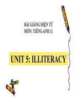 Bài giảng tiếng anh 11 - Unit 5. ILLITERACY